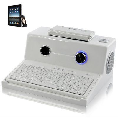 Speaker Dock Estilo Retro - Teclado Bluetooth, 5W Subwoofer